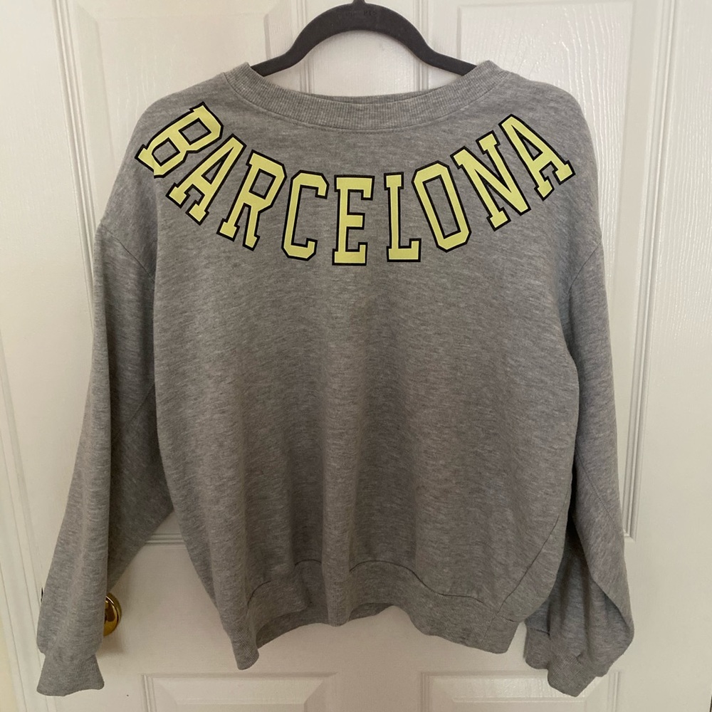 Gray crew neck